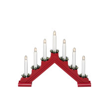 Adventsljusstake 7-armad Röd Konstsmide